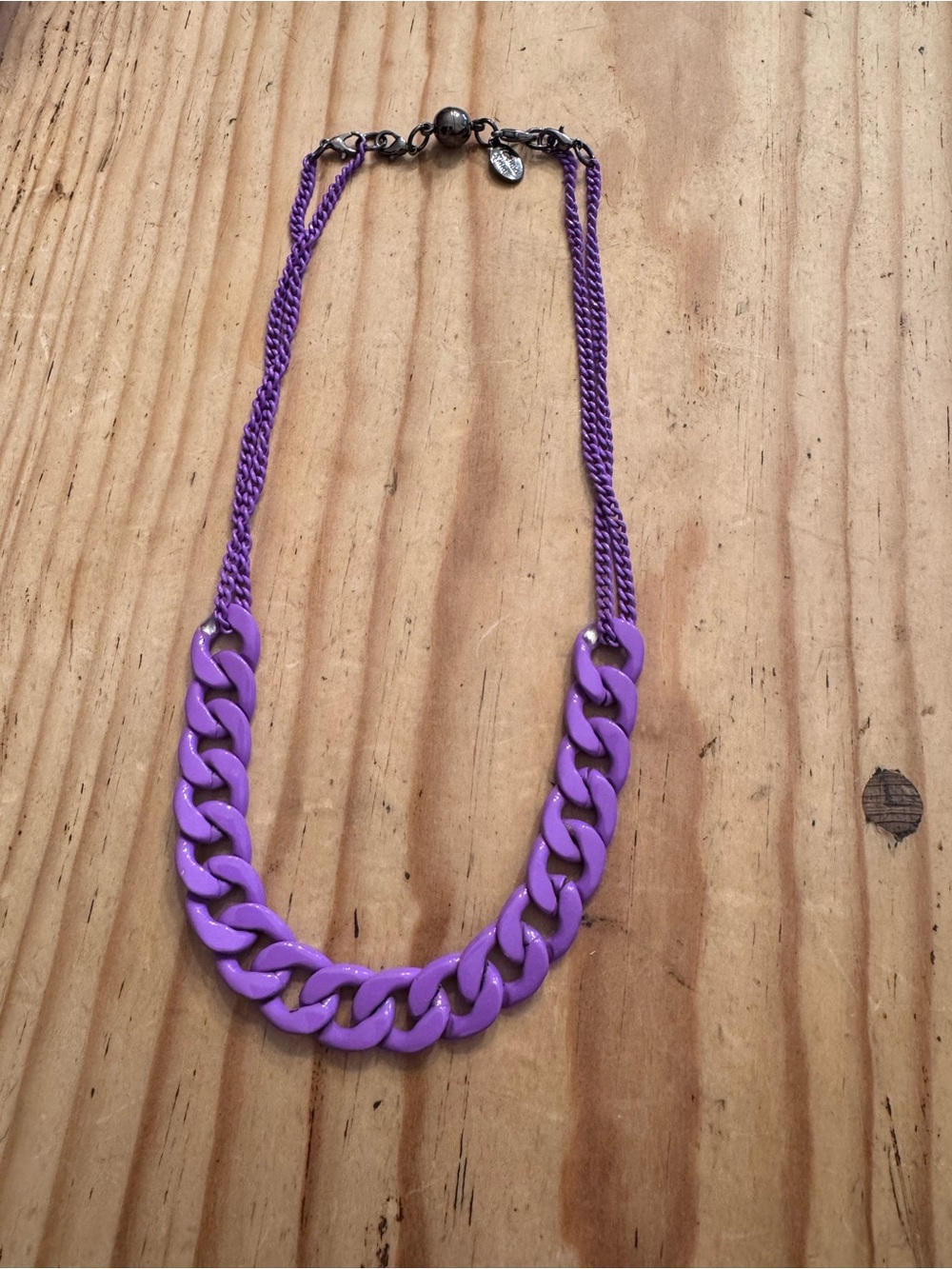 Melania Clara Chunky Ultra Violet Purple Link Necklace amazing for summer